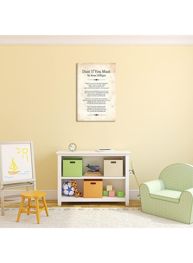 Busmko Dust If You Must Poem Posters Framed Quotes Wall Decor Poetry Vintage Prints Modern Pictures For Living Room Framed (16x24 inch) - Image 4