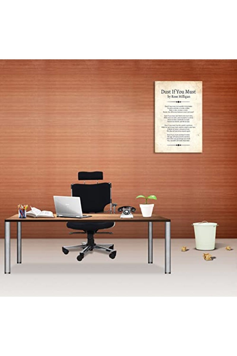 Busmko Dust If You Must Poem Posters Framed Quotes Wall Decor Poetry Vintage Prints Modern Pictures For Living Room Framed (16x24 inch) - Image 2