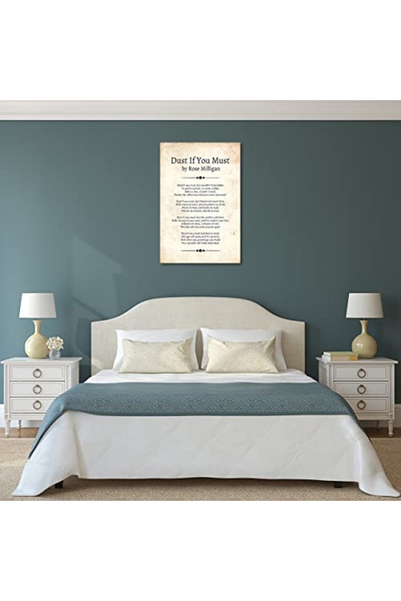 Busmko Dust If You Must Poem Posters Framed Quotes Wall Decor Poetry Vintage Prints Modern Pictures For Living Room Framed (16x24 inch) - Image 5