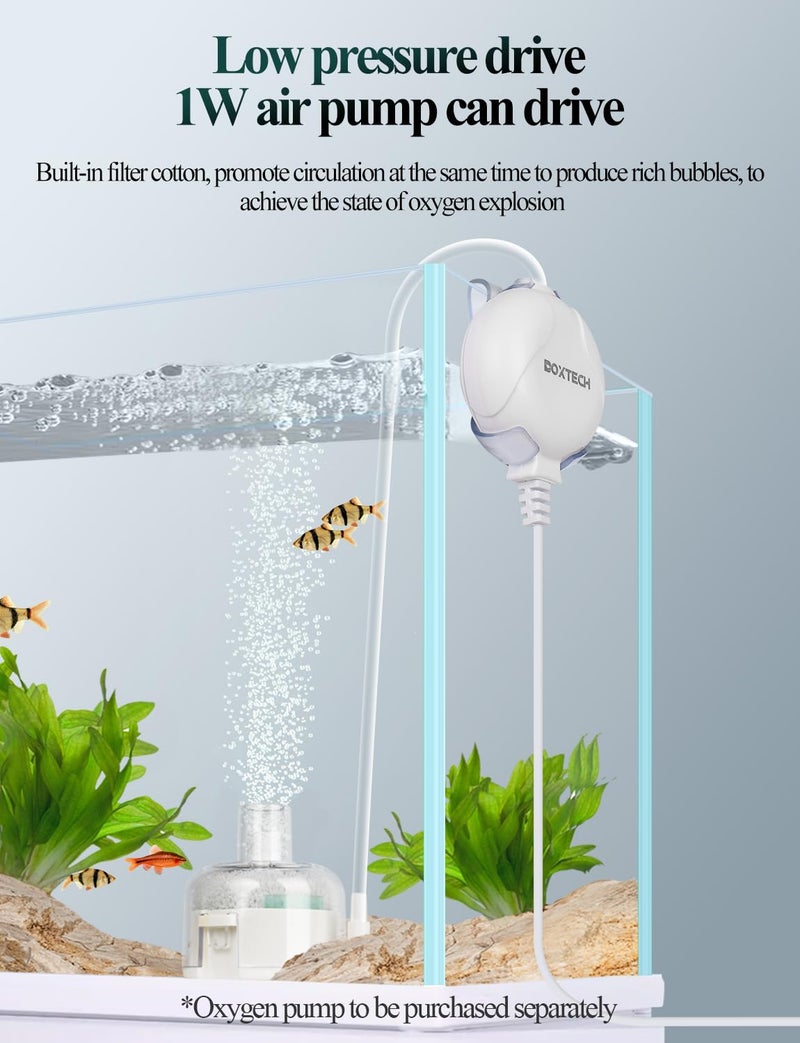 UPETTOOLS Mini Aquarium Sponge Filter, Small Fish Tank Filter Submersible Fish Filter Built-in Air Bubble Stone and Bio Balls for Fish Tanks up to 5 Gallon (Air Pump Not Included) - Image 3