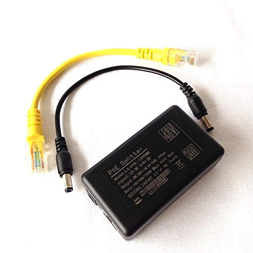 DSLRKIT Gigabit 802.3at 24Watt Active PoE Splitter 48V to 12V 2A Power Over Ethernet - Image 1