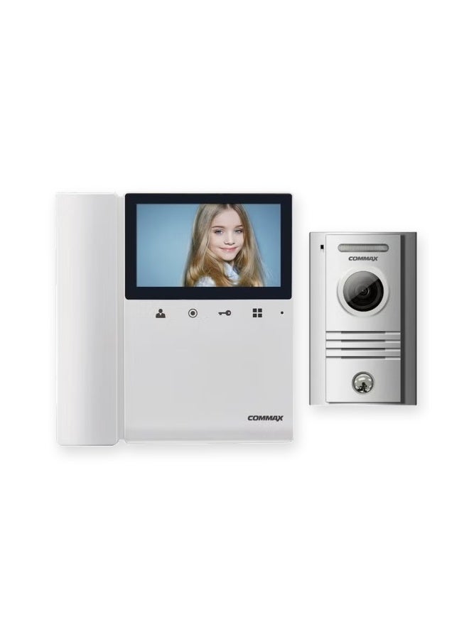 COMMAX 4.3 Inch Video Intercom Kit with Outdoor Door Camera – Indoor Color Monitor with Audio & Video Communication - Image 1