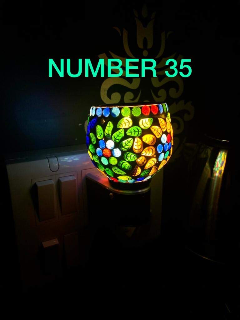 Prathna Electric Kapoor Dani Stand Kapur Incense BurnerCeramic Kapoor DaniAroma Oil Burner Cum Night Lamp with Switch Bundi Design DN_35Round - Image 3