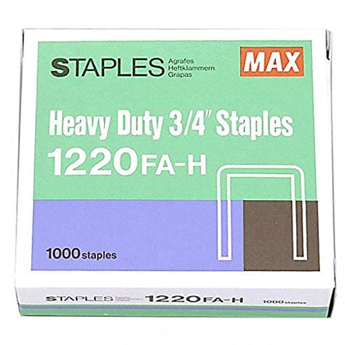Max Heavy Duty Staples 3/4 Inch 1220FA-H - Box of 1000 Staples - Image 1