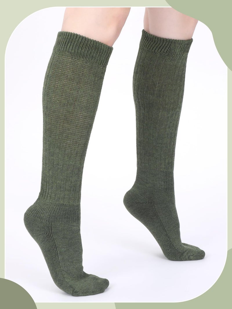 Glitopper Slouch Slouchy Socks Pack Knee High Scrunch 80s 90s Stacked Boot Socks(9-11,Sage Green) - Image 2