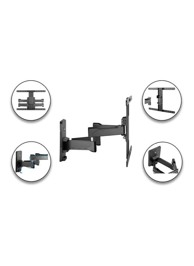 Skill Tech SH65 464P  Premium Full-Motion Tv Wall Mount  Max.Capacity: 45kg (99lbs)  Max. Mounting Hole: 600x400  Matte Black Matte White Tv Wall Mount Bracket  - Image 2