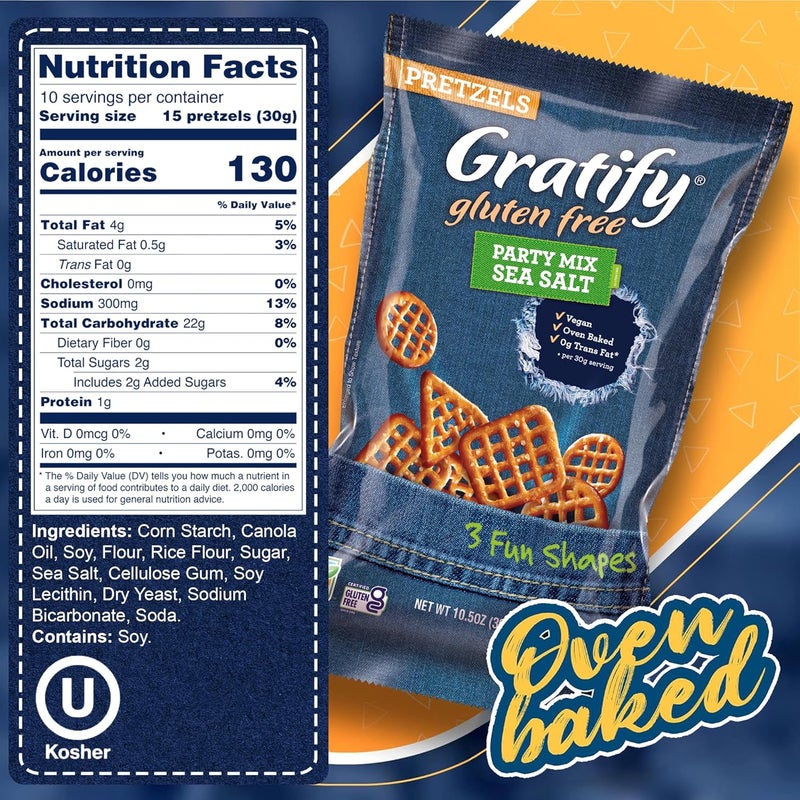 OSEM Gratify Gluten Free Pretzel Party Mix - Sea Salt - Image 2
