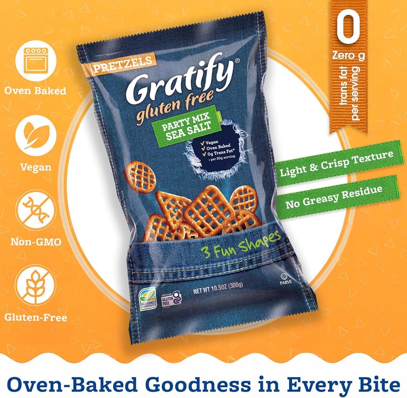 OSEM Gratify Gluten Free Pretzel Party Mix - Sea Salt - Image 4