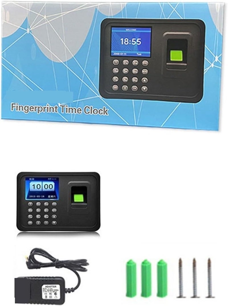 Office Intelligent Password Attendance Machine Biometric Fingerprint Employee Checking-in Recorder DC 5V Time Attendance Clock, 2.8-inch Tft Screen-1 - Image 5