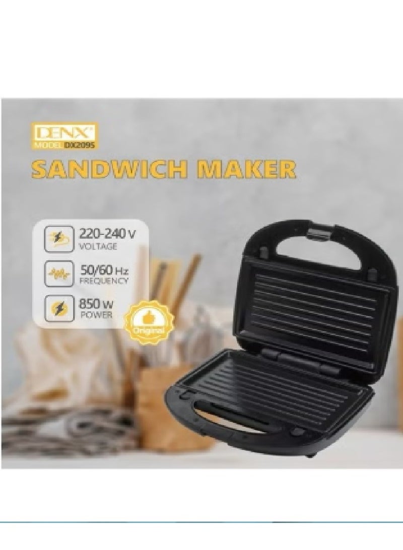 Denx Sandwich Maker 850W - Black - Image 1