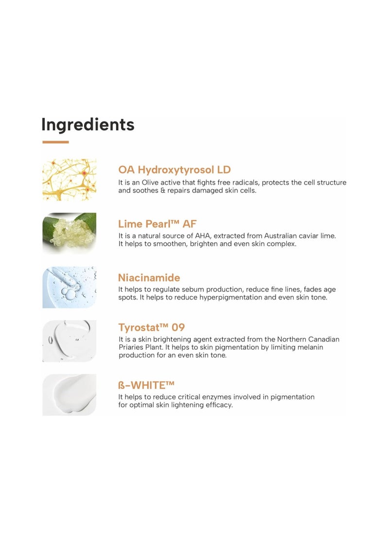 DERMATOUCH DERMATOUCH Bye Bye Pigmentation Cream || Anti Pigmentation Cream for Women/Men with Niacinamide, B-White, Lime Pearl, OA Hidroxitirosol LD & Tyrostat - 30G  - Image 4