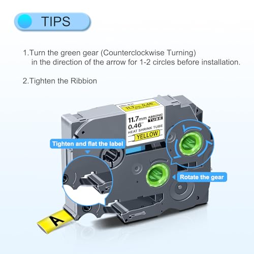 Absonic 3-Pack Compatible Heat Shrink Label Tape Replacement for Hse-631 Hse631 HS-631 HS631 11.7mm Black on Yellow Hse Label Tape for PTouch PT-E300 PT-H300 PT-E500 E550W PT-P750WVP PTE800W - Image 3