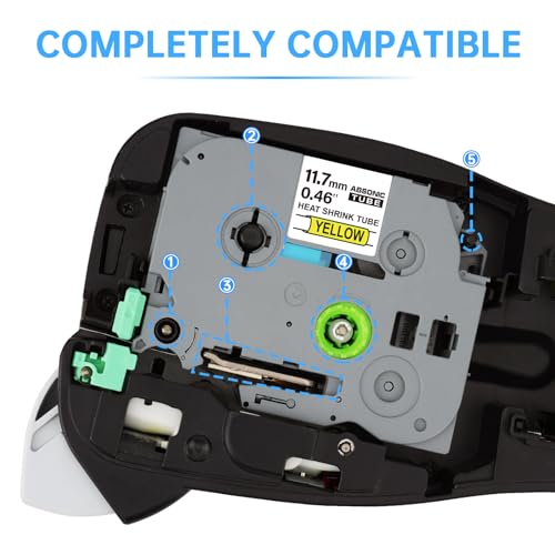 Absonic 3-Pack Compatible Heat Shrink Label Tape Replacement for Hse-631 Hse631 HS-631 HS631 11.7mm Black on Yellow Hse Label Tape for PTouch PT-E300 PT-H300 PT-E500 E550W PT-P750WVP PTE800W - Image 4