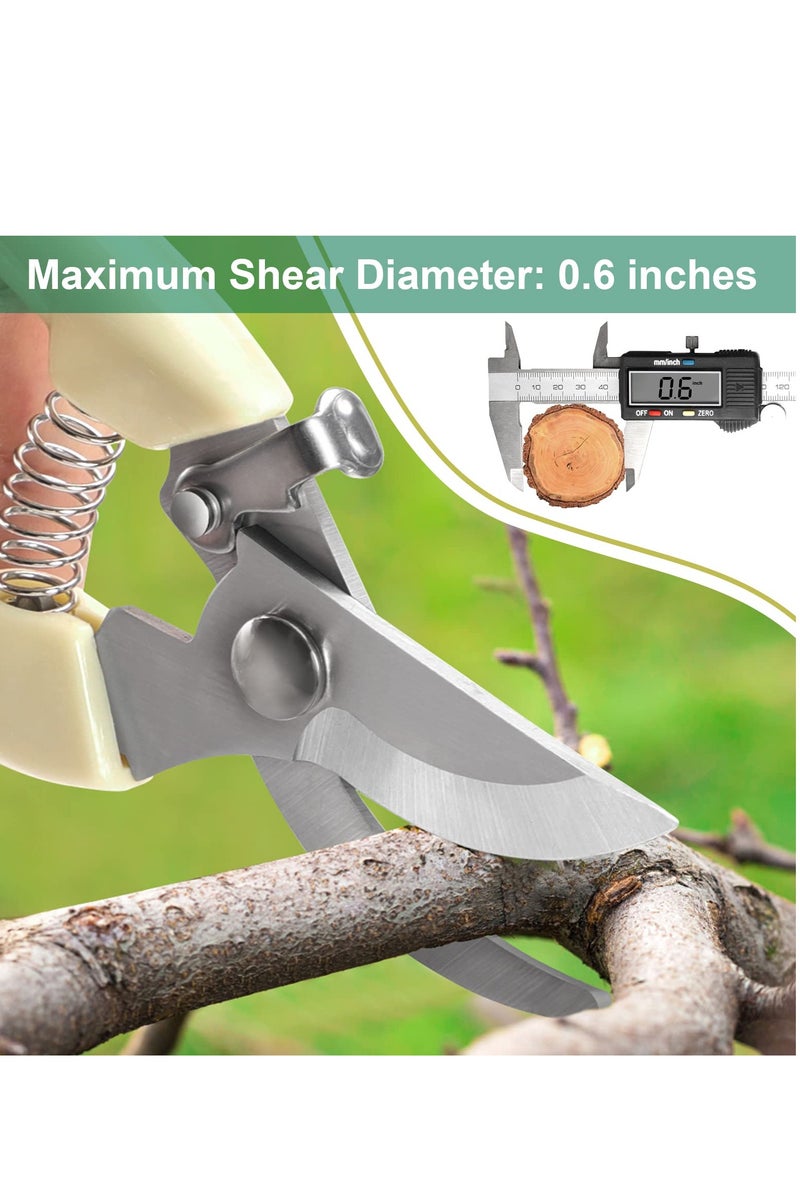 Generic Premium garden shears, meperez pruning scissors gardening tools, pruners for flower, bushes, rose and fruit tree, use for florist, yard and orchard the plant clippers, sharp white steel anvil snips  - Image 2