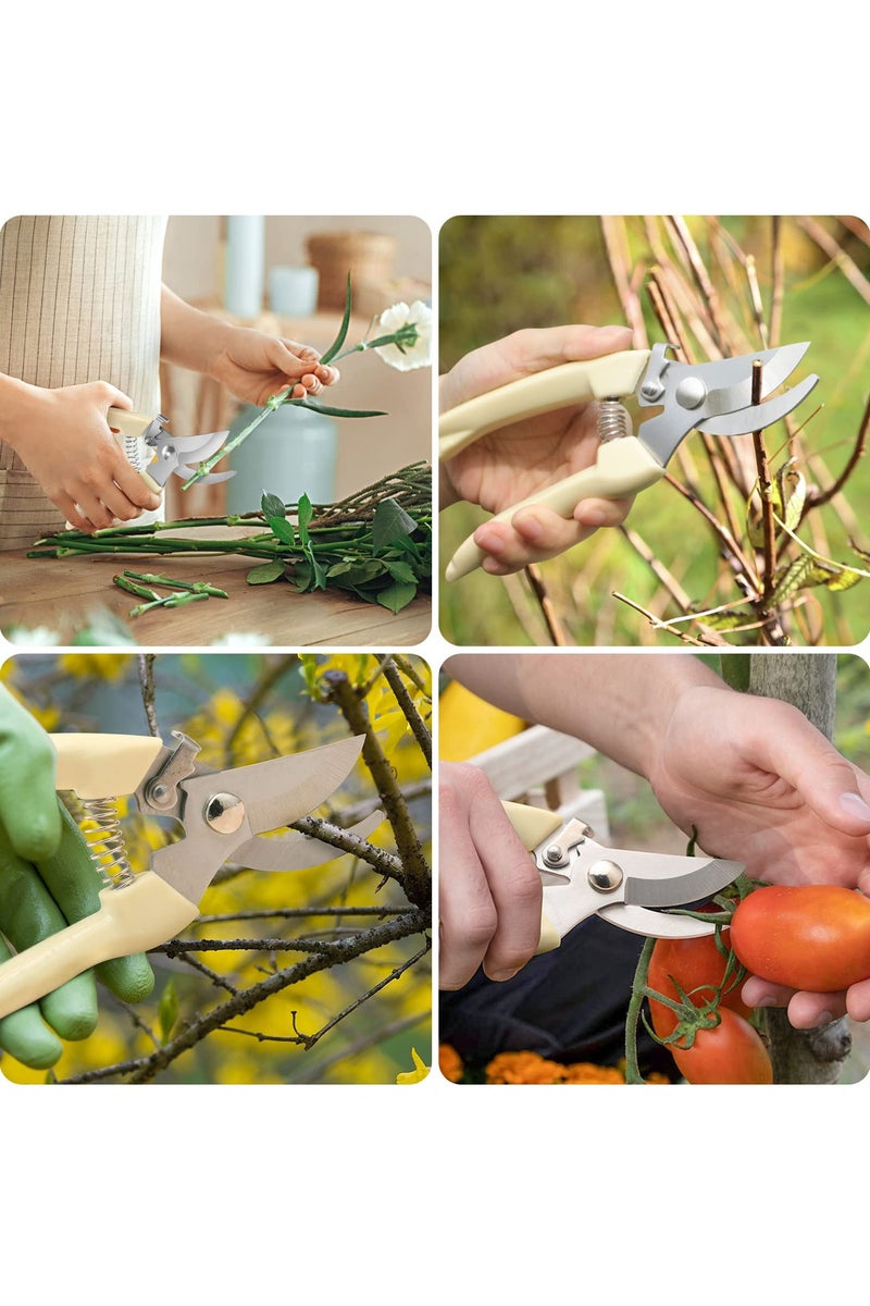 Generic Premium garden shears, meperez pruning scissors gardening tools, pruners for flower, bushes, rose and fruit tree, use for florist, yard and orchard the plant clippers, sharp white steel anvil snips  - Image 4