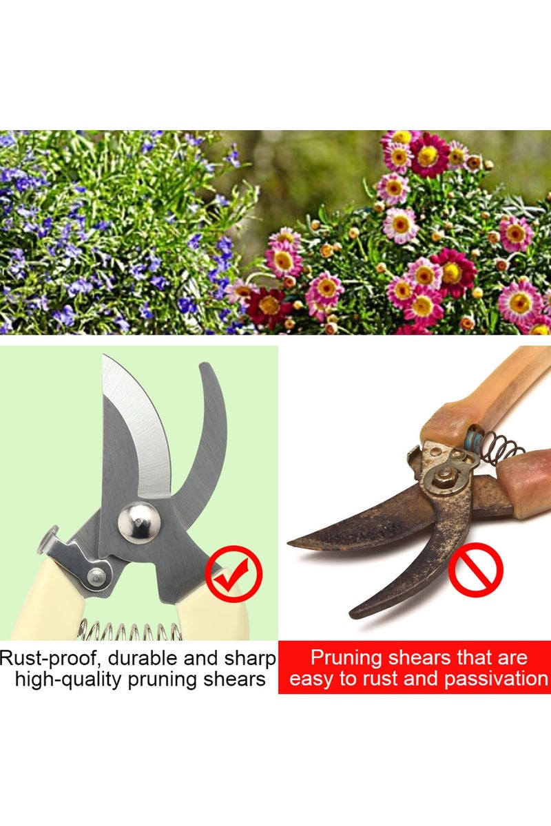 Generic Premium garden shears, meperez pruning scissors gardening tools, pruners for flower, bushes, rose and fruit tree, use for florist, yard and orchard the plant clippers, sharp white steel anvil snips  - Image 3