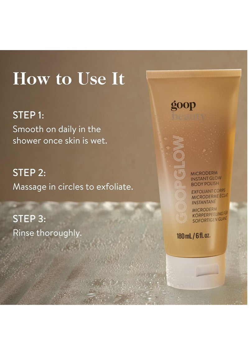 goop Beauty Microderm Body Polish | Exfoliating Body Scrub & Foaming Cleanser for Glowing Skin | Exfoliating Salts and Kakadu Plum Seed Oil for Skin Hydration | Inspired by Microdermabrasion | 6 fl oz