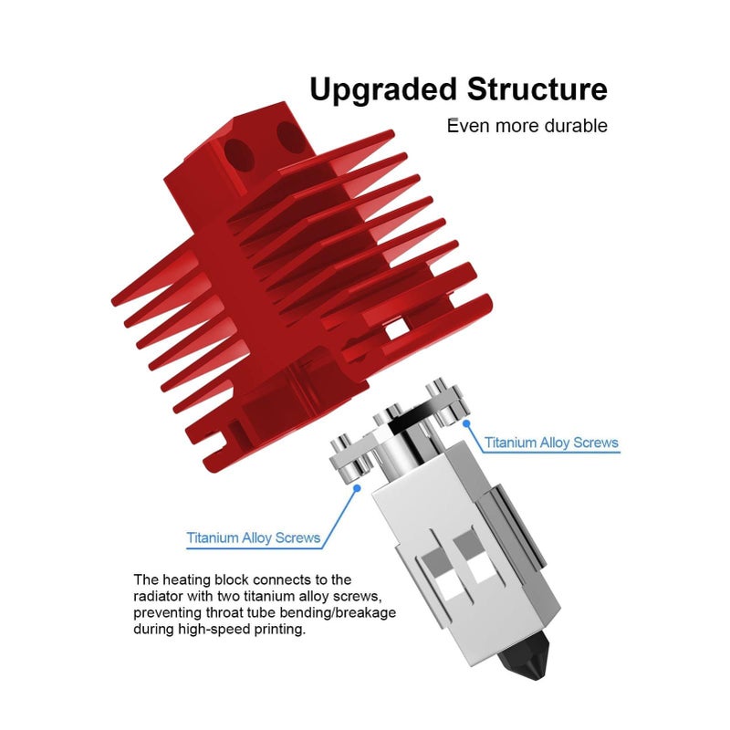 Hot End Complete Kit 0.4mm Nozzle Extruder Heating Block Fan Thermistor 3D Printer Replacement Spare Part - Image 5