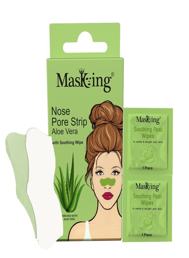 MasKing Aloe Vera Nose Pore Strips with Soothing Wipe | Instant Blackhead Removal | Deep Cleansing, Remove excess oil & Pore Care | Gentle Formula with Natural Extracts | Women & Men | All Skin Types | 25 Strips - Image 4