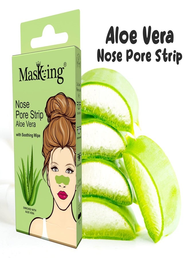 MasKing Aloe Vera Nose Pore Strips with Soothing Wipe | Instant Blackhead Removal | Deep Cleansing, Remove excess oil & Pore Care | Gentle Formula with Natural Extracts | Women & Men | All Skin Types | 25 Strips - Image 3