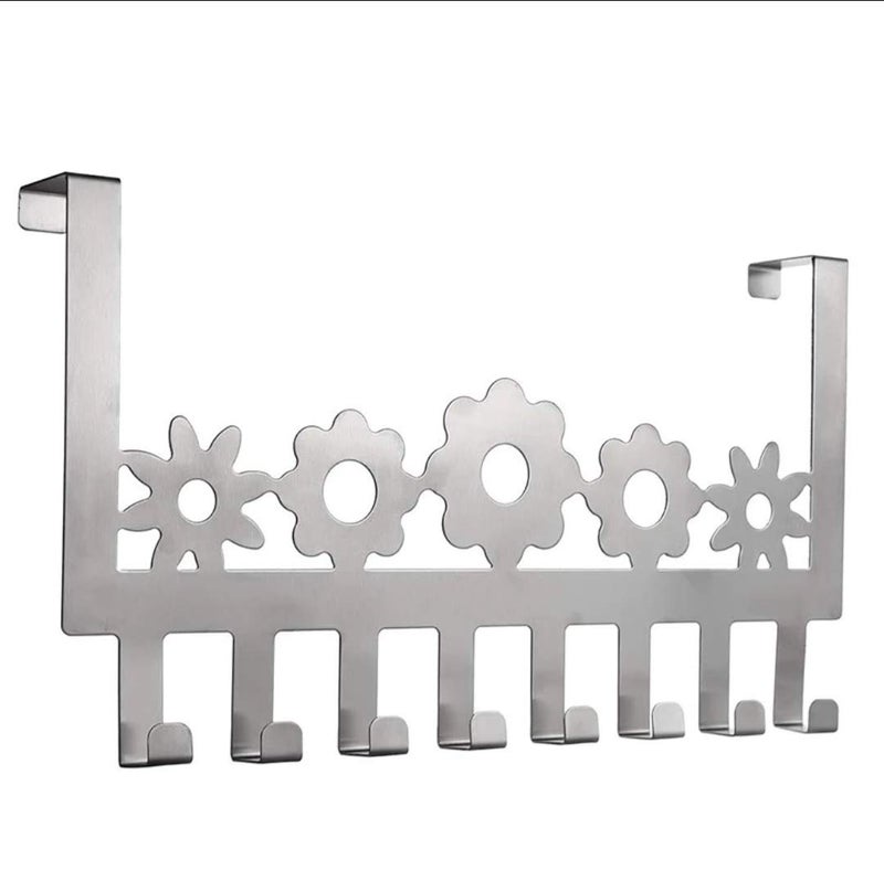 Toytle Stainless Steel Door Hanger Hook For Hanging Clothes And Other Items With 8-Hooks - Image 1