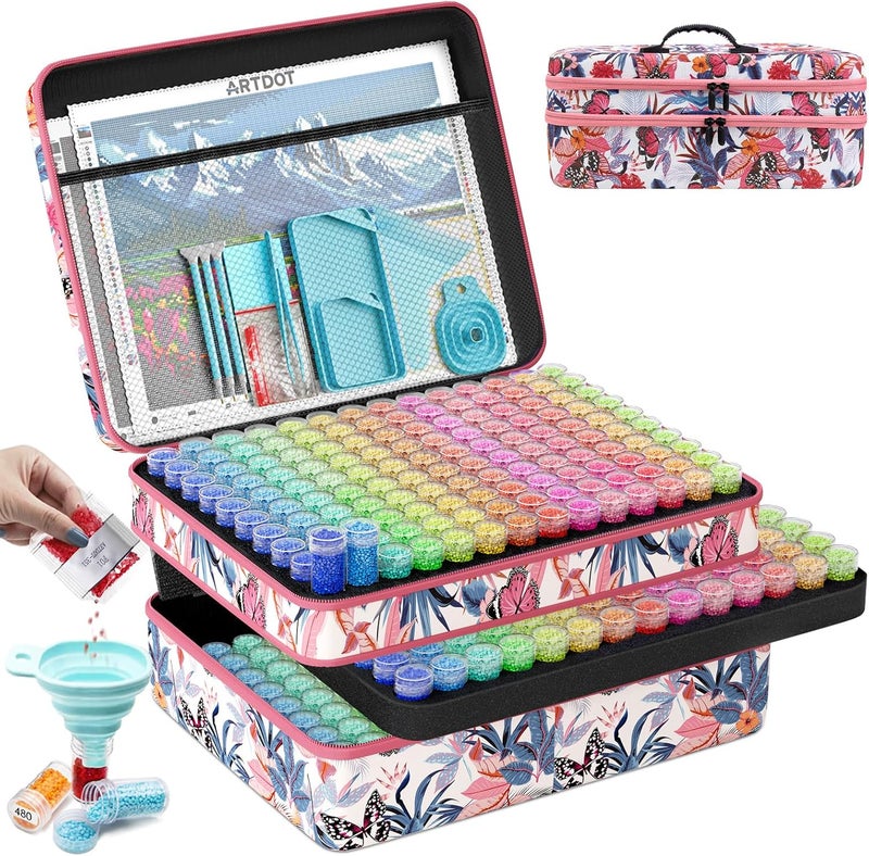 ARTDOT 420 Slots Storage Container for Diamond Art Kits for Adults,Portable Bead Storage Boxes for Diamond Painting Accessories and Tools - Image 1