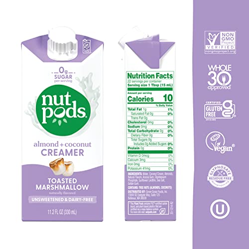 nutpods Toasted Marshmallow Coffee Creamer - Unsweetened Non Dairy Creamer Made from Almonds and Coconuts - Keto Creamer, Whole30, Gluten Free, Non-GMO, Vegan, Sugar Free, Kosher (12-Pack) - Image 2