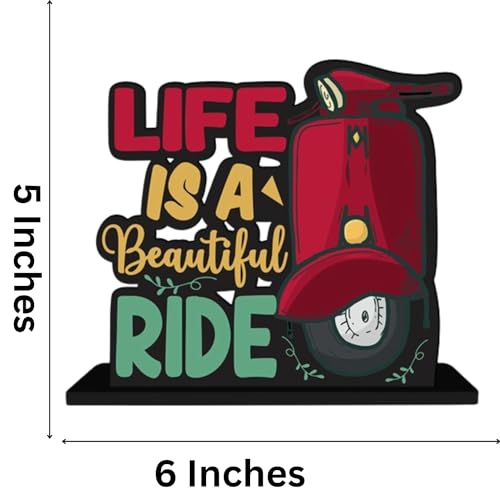 Webelkart Wooden Life is A Beautiful Ride Motivational Quotes Table Decoration for Office Desk | Home Decor Item | Living Room | Modern Art Wood Showpiece Gift Items - Image 3