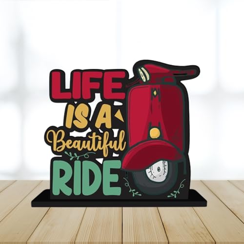 Webelkart Wooden Life is A Beautiful Ride Motivational Quotes Table Decoration for Office Desk | Home Decor Item | Living Room | Modern Art Wood Showpiece Gift Items - Image 4
