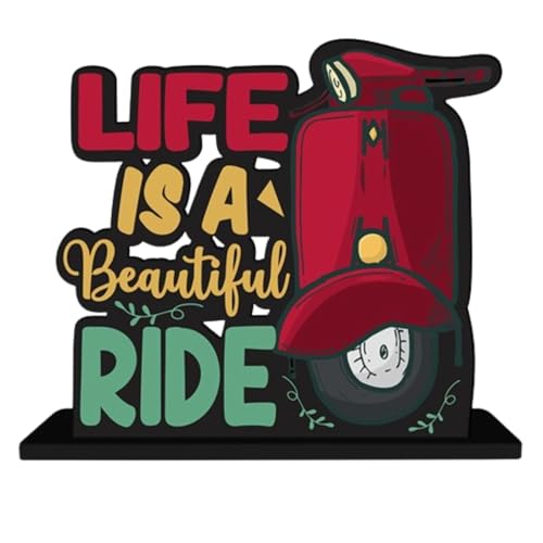 Webelkart Wooden Life is A Beautiful Ride Motivational Quotes Table Decoration for Office Desk | Home Decor Item | Living Room | Modern Art Wood Showpiece Gift Items - Image 2