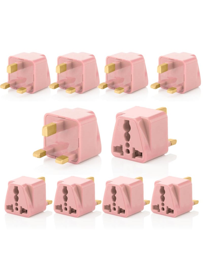 HI PLASST PINS N PLUGS HiPlasst 10pcs Pack India to UK Plug Adapter TypeG Plug Adapter UK Converter for Indian Plug for Dubai Singapore Hong Kong Malaysia Compact UK Travel Adapter  - Image 1