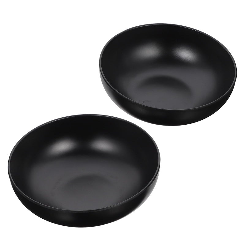 Black Melamine Ramen Bowls Set 7 Inch 7 5 Inch Asian Inspired Soup Noodle Dishes - Image 2