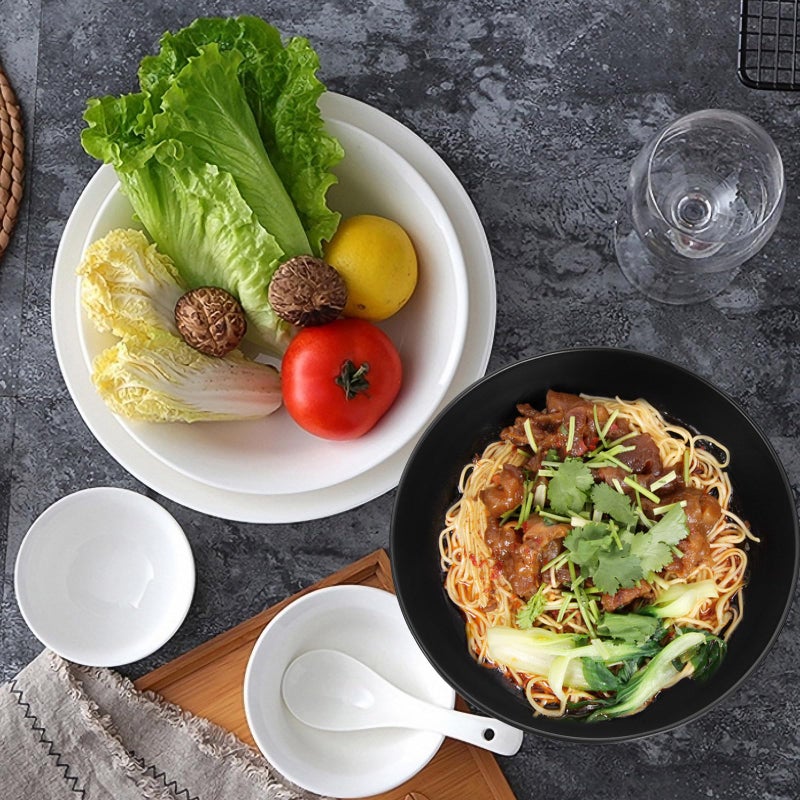 Black Melamine Ramen Bowls Set 7 Inch 7 5 Inch Asian Inspired Soup Noodle Dishes - Image 5