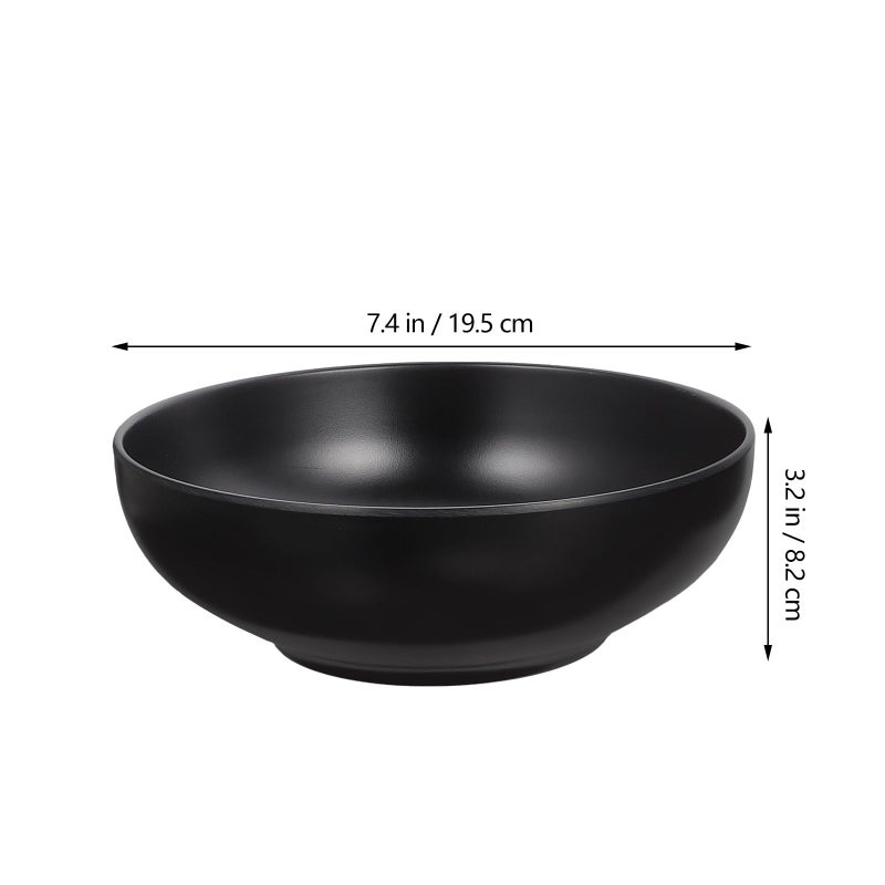 Black Melamine Ramen Bowls Set 7 Inch 7 5 Inch Asian Inspired Soup Noodle Dishes - Image 3