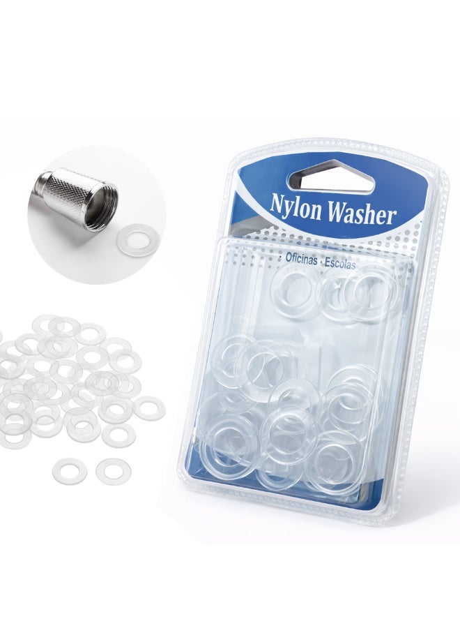 20PCS Nylon Washer Set M8 – Flat Sealing Gaskets 16mm x 8mm x 0.9mm for Faucet, Pipe Connections, Plumbing Repair and Mechanical Applications - Image 1