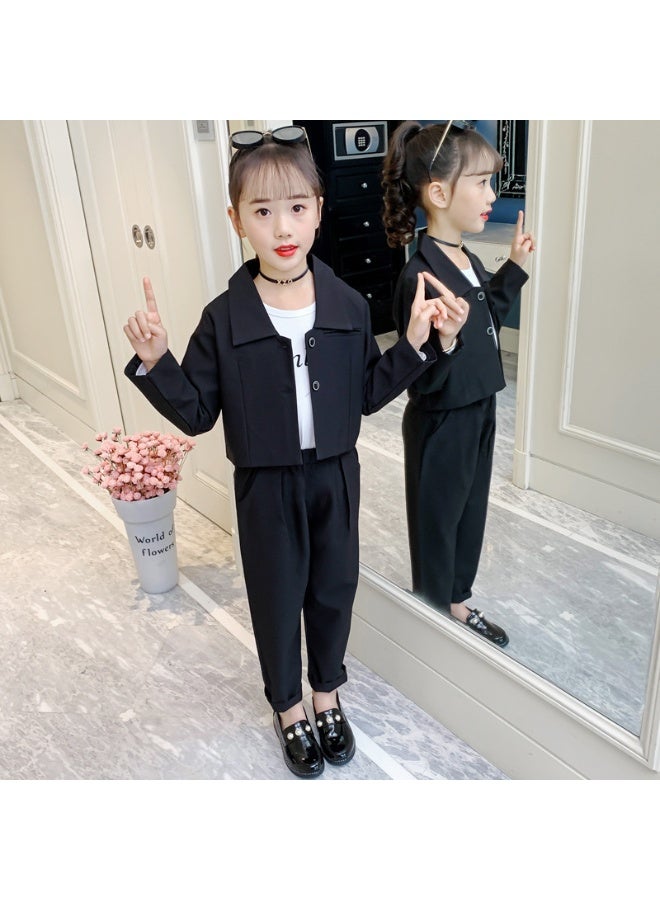 Shougu Girls' Fashionable Small Suit Set - Image 1