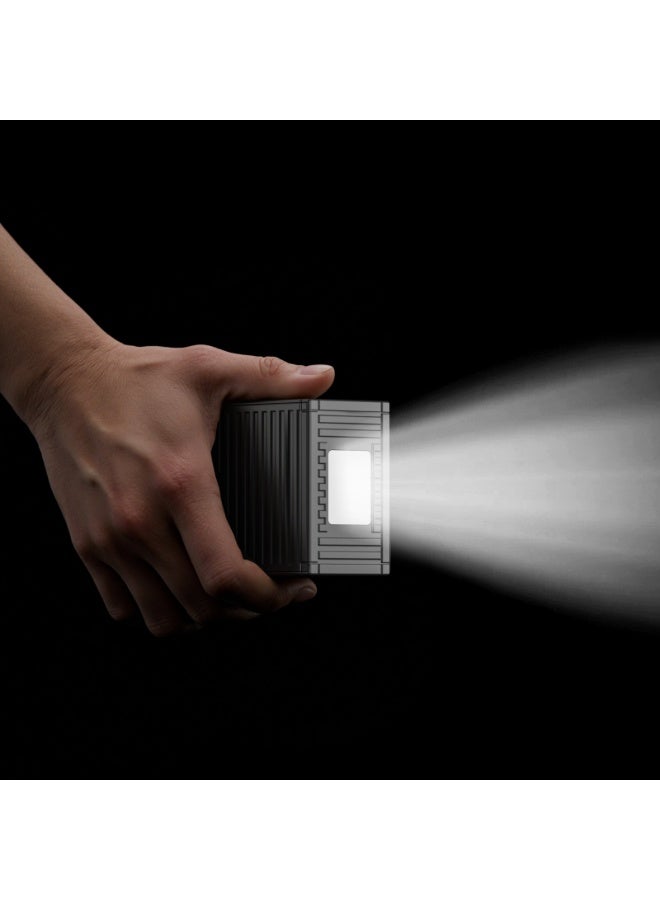 GREEN LION 30000mAh Power Bank PD 20W, Container Power Unit with 4 in 1 Charging Cable / Built In Carry Strap & Flashlight / Geometric Design / Digital Display / ABS Material - Black - Image 2