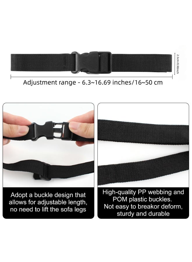 Sofa Connector 4-Piece Set, 2 pcs Sofa Connector - Universal Sofa Clamp with Screws and 2pcs Sofa Straps, Non-Slip Sofa Connector Bracket - Image 5