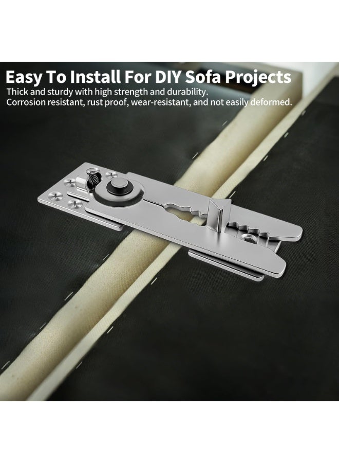 Sofa Connector 4-Piece Set, 2 pcs Sofa Connector - Universal Sofa Clamp with Screws and 2pcs Sofa Straps, Non-Slip Sofa Connector Bracket - Image 4