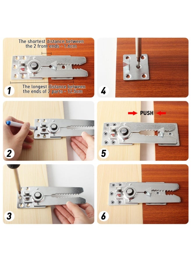 Sofa Connector 4-Piece Set, 2 pcs Sofa Connector - Universal Sofa Clamp with Screws and 2pcs Sofa Straps, Non-Slip Sofa Connector Bracket - Image 3