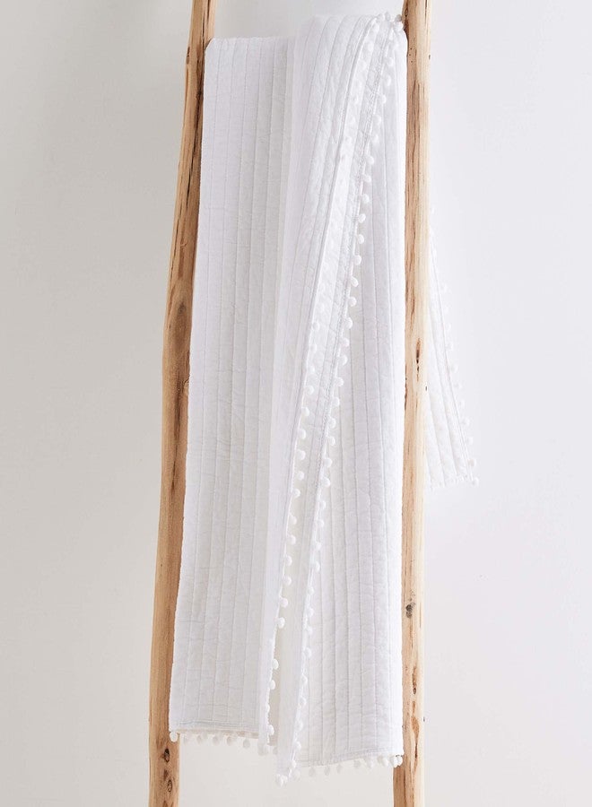 Levtex Home Quilted Throw with Poms - Image 4