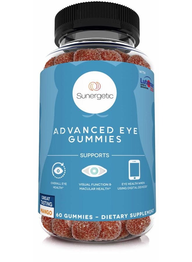 Sunergetic PREMIUM EYE SUPPORT Gummies - Lutein gummies with zeaxanthin that support overall eye health, vision and macular health.Clinically studied Lutein and Zeaxanthin - Image 1