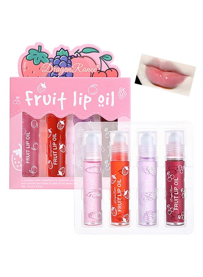 سكاي نيست مجموعة ملمع شفاه سكاي نيست جيرلز رول أون مع علبة، 4 قطع، مكياج شفاه لامع للأطفال والمراهقين، بنكهات الفواكه، مناسب للأطفال، هدية للحفلات، لأفضل الأصدقاء - Image 1