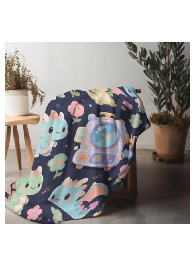 عام بطانية رقيقة من الفانيلا الكرتونية للأطفال أو الطلاب (دافئة ومريحة ومناسبة للنوم والألعاب) 100 سم * 150 سم - Image 5