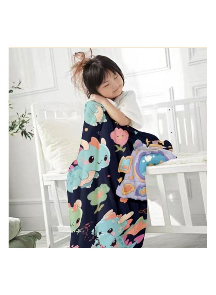 عام بطانية رقيقة من الفانيلا الكرتونية للأطفال أو الطلاب (دافئة ومريحة ومناسبة للنوم والألعاب) 100 سم * 150 سم - Image 3