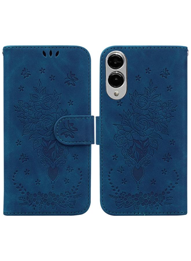 اس-توب جراب لهاتف Samsung Galaxy S25 Edge 5G، جراب هاتف جلدي منقوش بنقشة فراشة وردية - Image 1