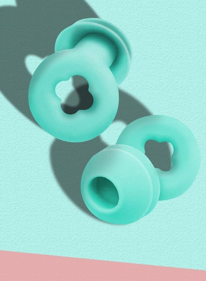 General Ear Plugs for Sleeping, 2 Pair Ear Plugs for Sleeping Noise Cancelling Concert Ear Plugs Silicone Ear Plugs Noise Reduction Earplugs for Sleeping Concert Swimming & 35dB Kids and Adults (Green+Pink)  - Image 5