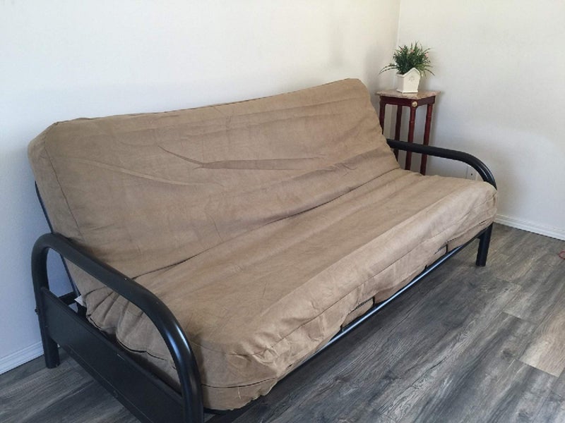 OctoRose Full Size 54x75x8 inch 3 Side Zipper Classic Soft Micro Suede Futon Cover Sofa Daybed Mattress Slipcover Peat Full Size - Image 1