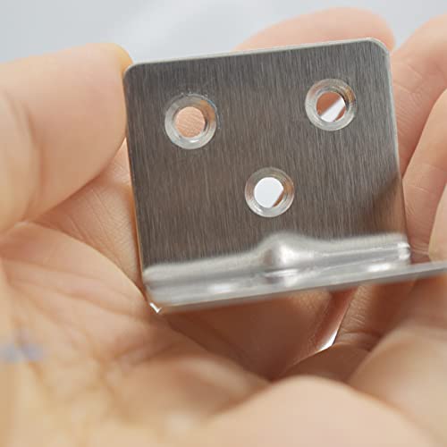 Evadow 80Pcs Stainless Steel Angle Brackets,1.2” x 1.2” x 1.5” Wide Small Corner Brace for Joining Furniture, Heavy Duty 90 Degree L Shape Corner Bracket, Right Angle Bracket for Wood Cabinets Furniture - Image 5