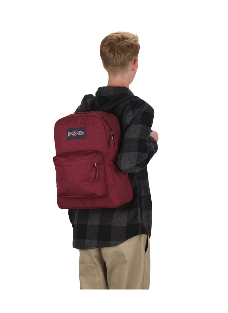 JANSPORT SuperBreak One Backpack With Padded Shoulders, Water Bottle Pocket, 26L, 0.35 kg - Russet Red  - Image 5